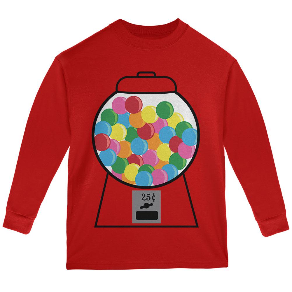 Candy Gumball Machine Costume Youth Long Sleeve T Shirt Youth Long Sleeves Old Glory LG Red 