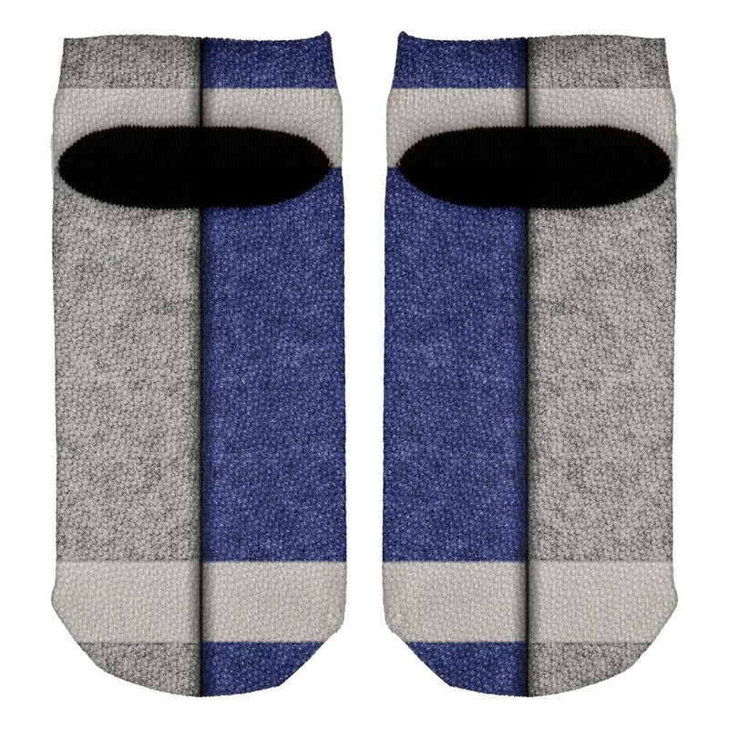 Fantasy Football Team Grey and Blue All Over Adult Ankle Socks Men's Socks Old Glory   