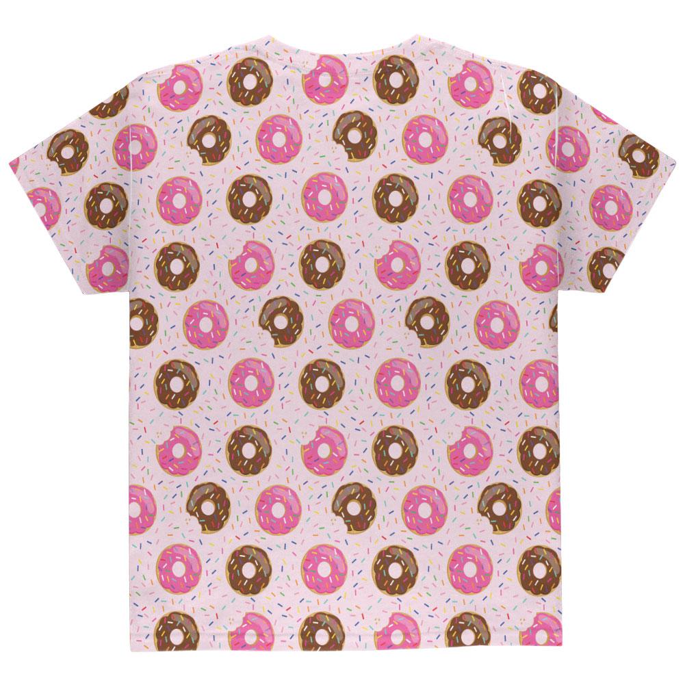 Frosted Donut Sprinkles Food Repeat Pattern All Over Youth T Shirt Youth T-Shirts Old Glory   