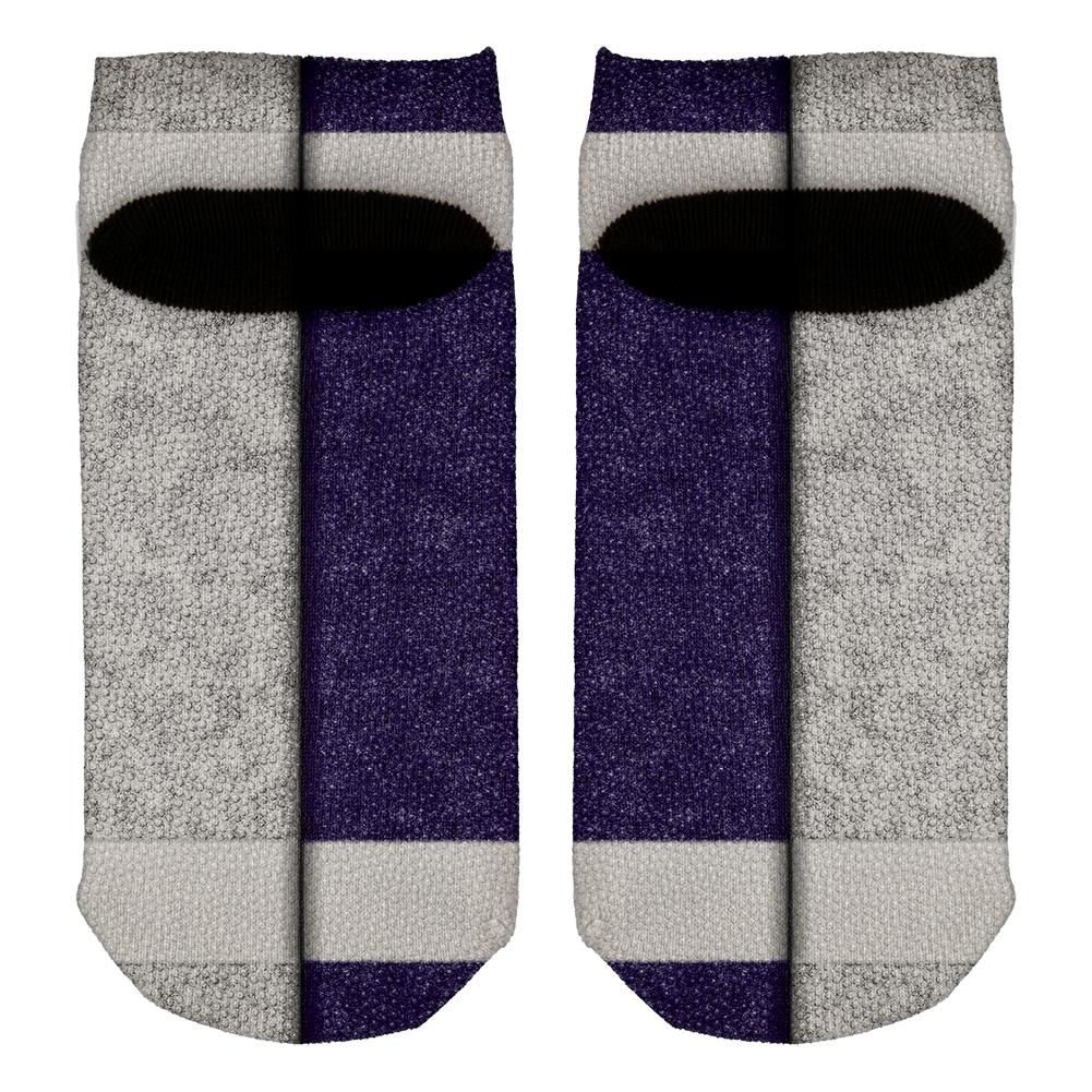 Fantasy Football Team Grey and Navy All Over Adult Ankle Socks Men's Socks Old Glory   