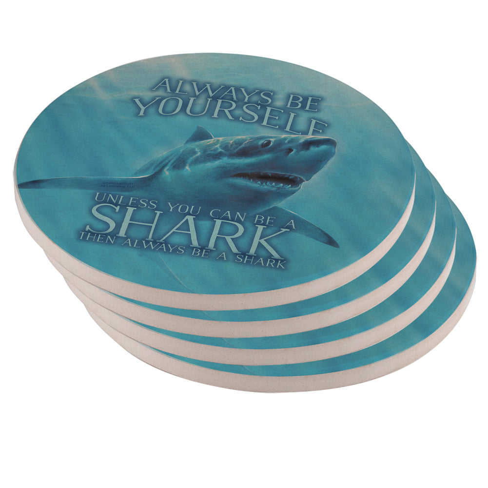 Always Be Yourself Unless Great White Shark Set of 4 Coasters Coasters Old Glory OS Multicolor 