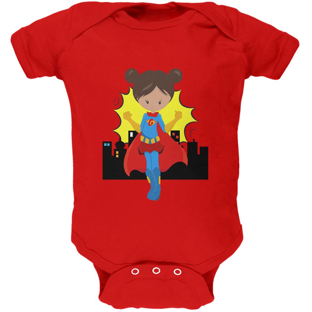 I'm a Girl What's Your Superpower Soft Baby One Piece Baby One Piece Old Glory 0-3M Red 