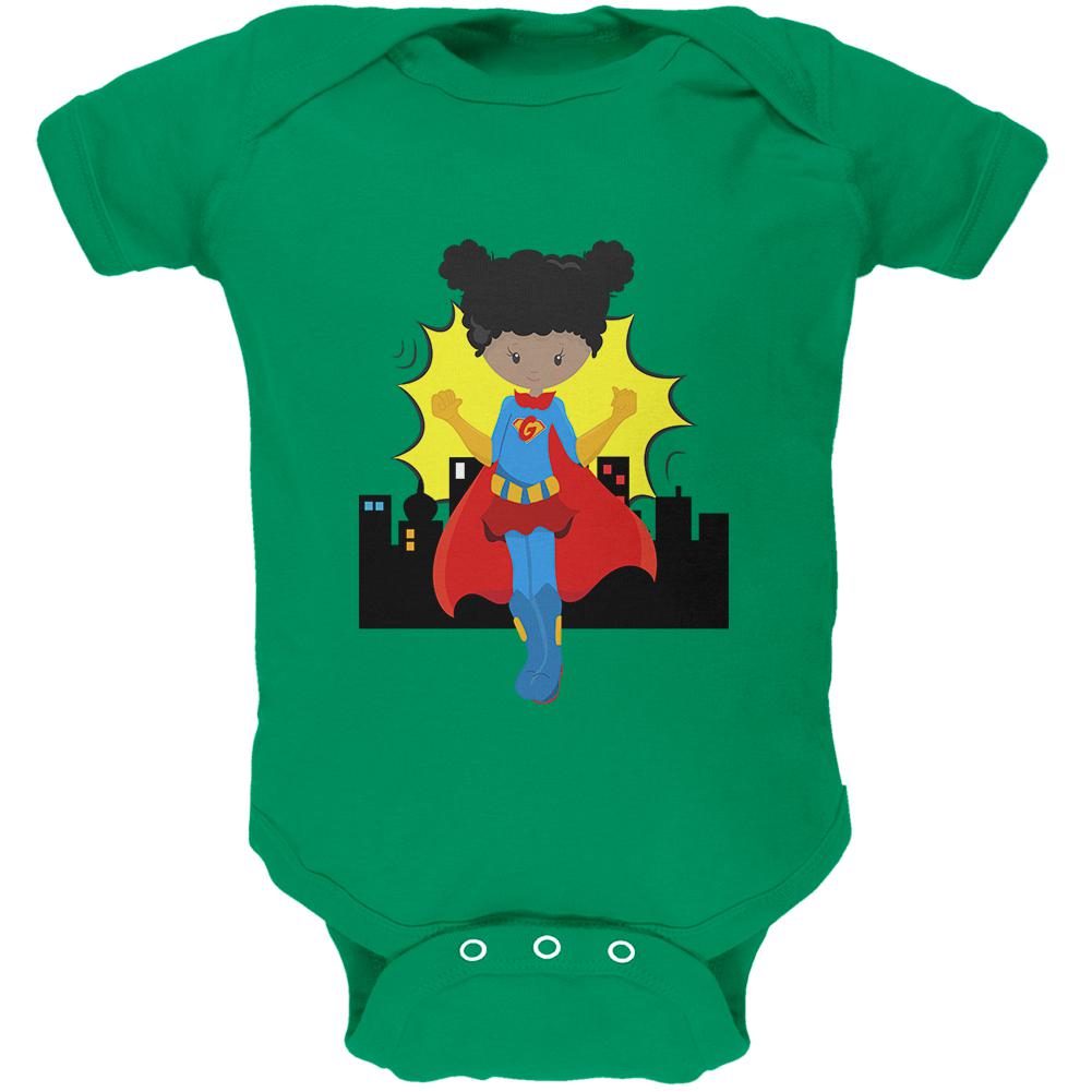 I'm a Girl What's Your Super Power Soft Baby One Piece Baby One Piece Old Glory 0-3M Green 