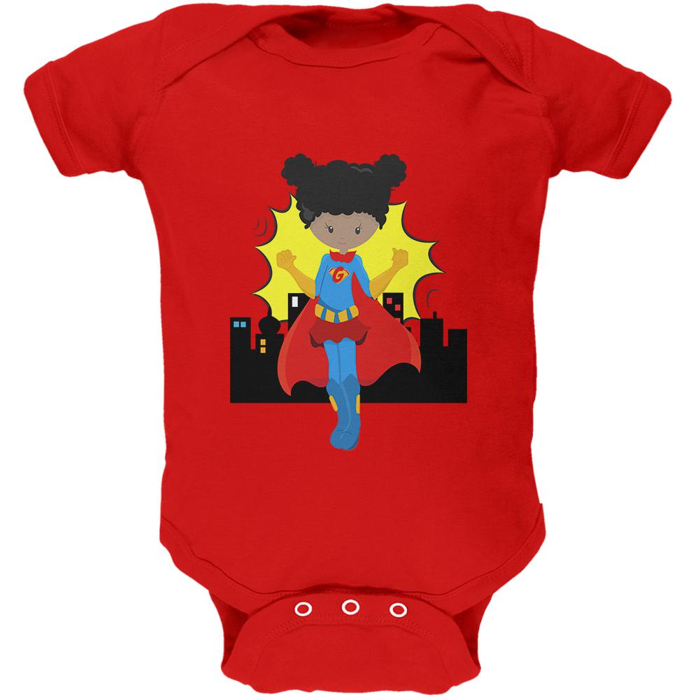 I'm a Girl What's Your Super Power Soft Baby One Piece Baby One Piece Old Glory 0-3M Red 