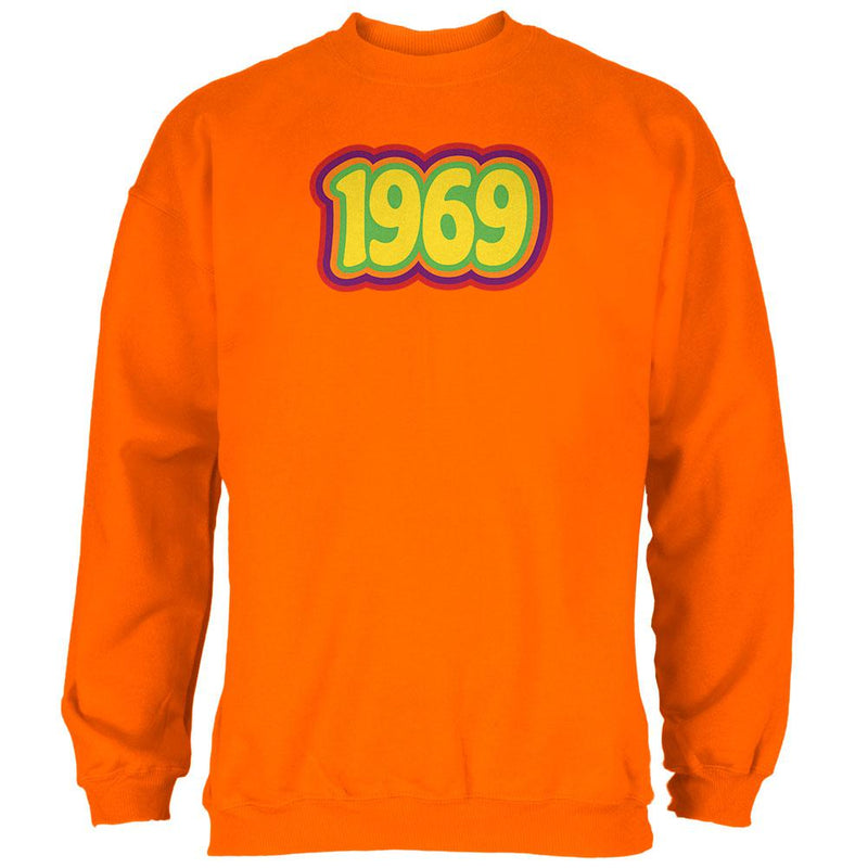 Milestone Birthday 60's 1969 Retro Psychedelic Mens Sweatshirt Men's Sweatshirts Old Glory 2XL Orange 