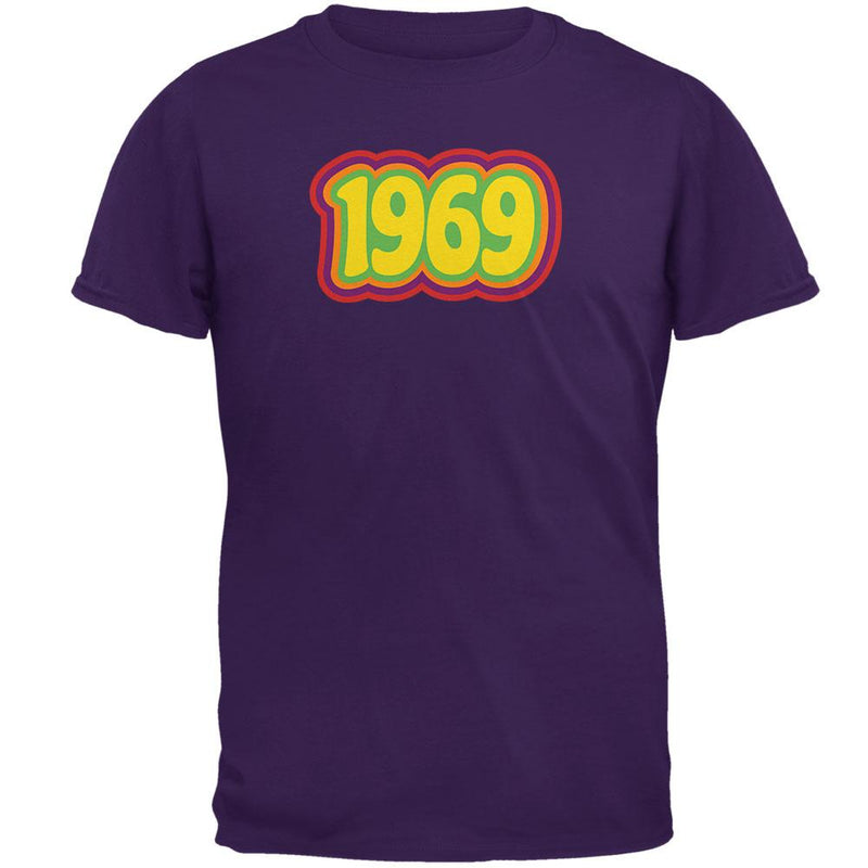 Milestone Birthday 60's 1969 Retro Psychedelic Mens T Shirt Men's T-Shirts Old Glory 2XL Purple 