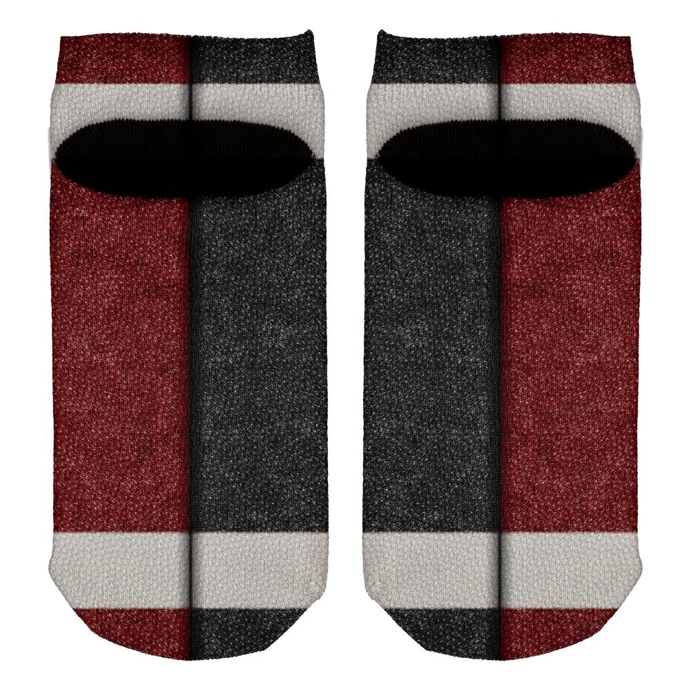 Fantasy Football Team Maroon and Black All Over Adult Ankle Socks Men's Socks Old Glory   