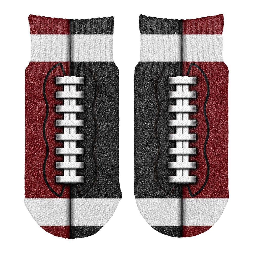 Fantasy Football Team Maroon and Black All Over Toddler Ankle Socks Toddler Socks Old Glory OS Multi 