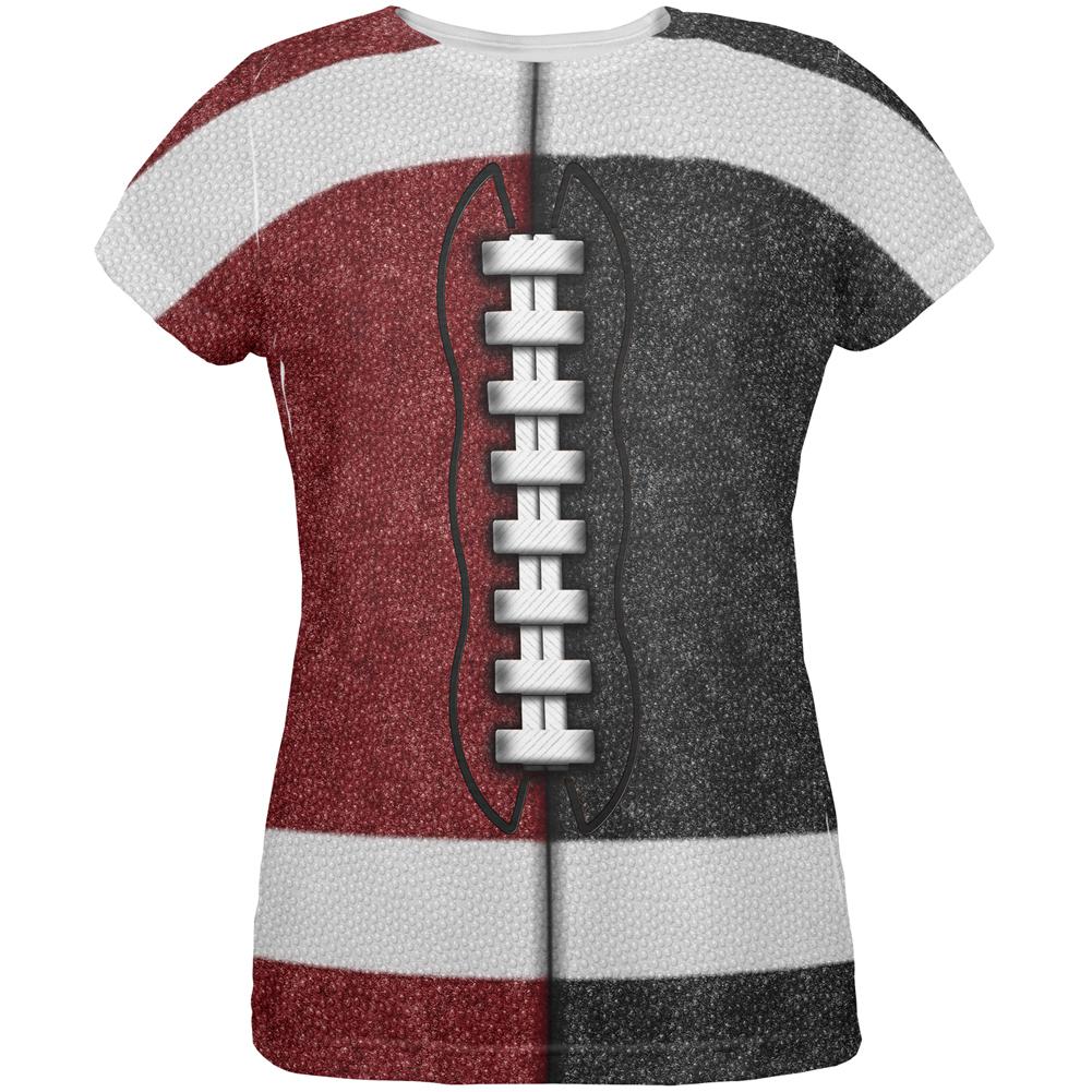 Fantasy Football Team Maroon and Black All Over Womens T Shirt Women's T-Shirts Old Glory 2XL Multi 