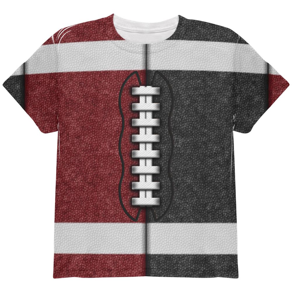 Fantasy Football Team Maroon and Black All Over Youth T Shirt Youth T-Shirts Old Glory LG Multi 