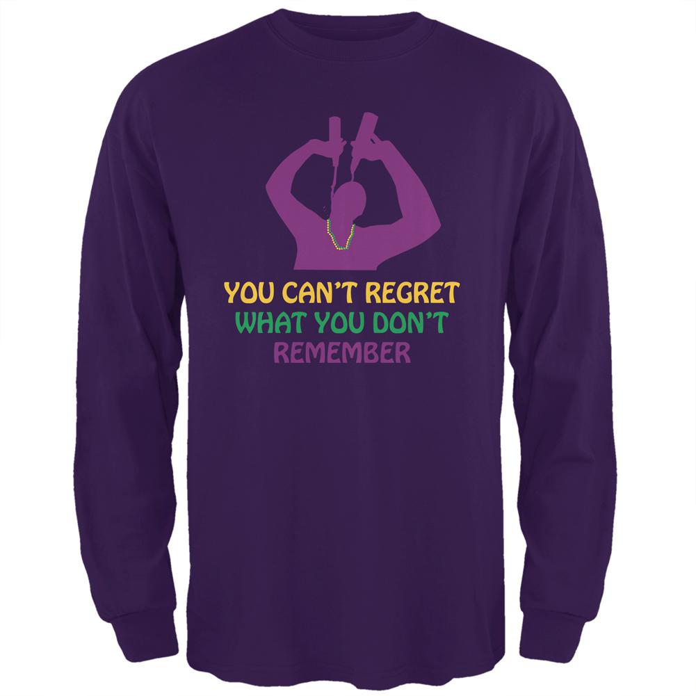 Can't Regret Mardi Gras Mens Long Sleeve T Shirt Men's Long Sleeves Old Glory 2XL Purple 