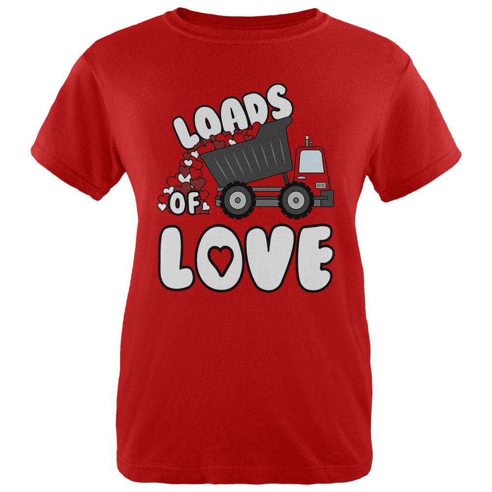 Valentine's Day Truck Loads of Love Womens T Shirt Women's T-Shirts Old Glory LG Red 