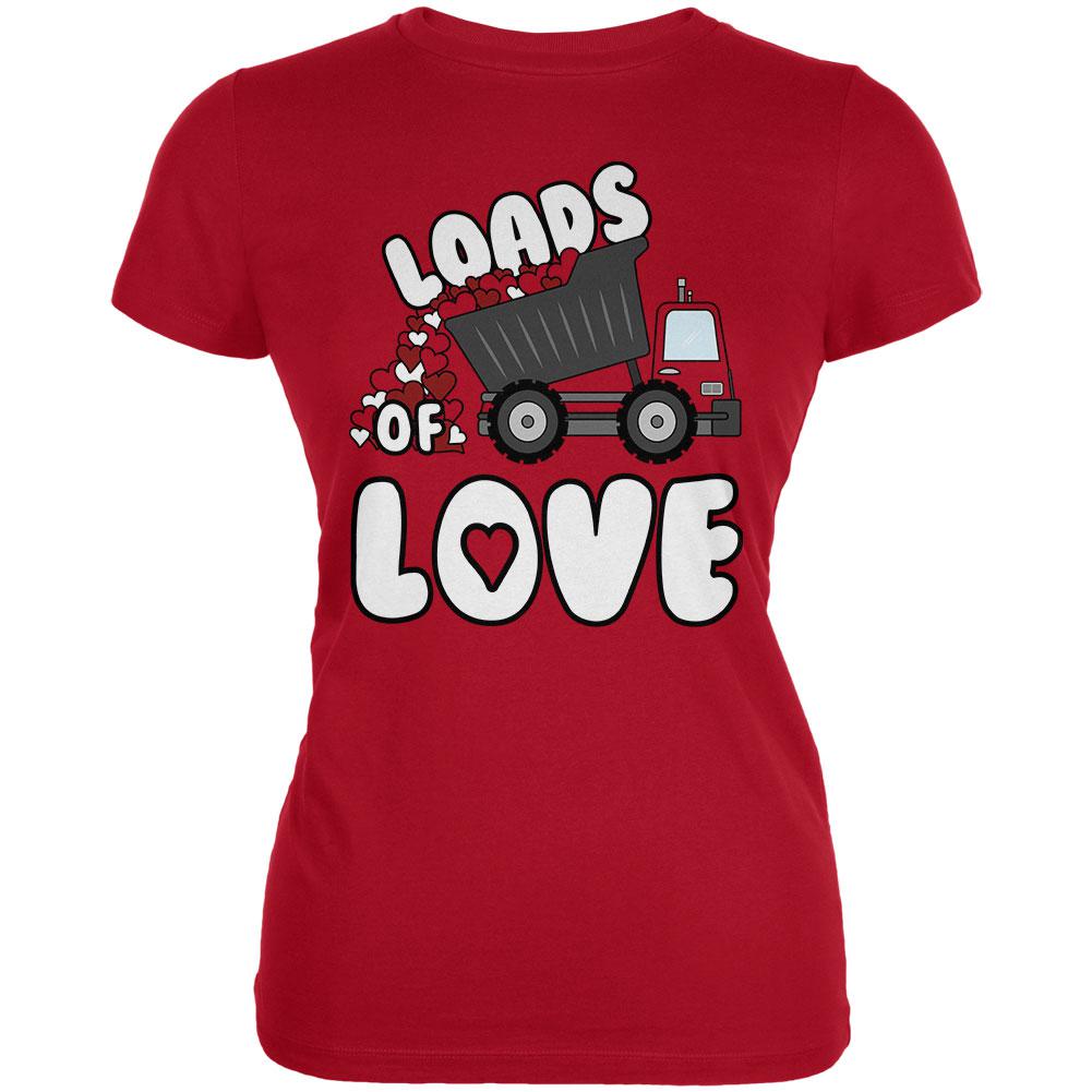 Valentine's Day Truck Loads of Love Juniors Soft T Shirt Juniors T-Shirts Old Glory 2XL Red 