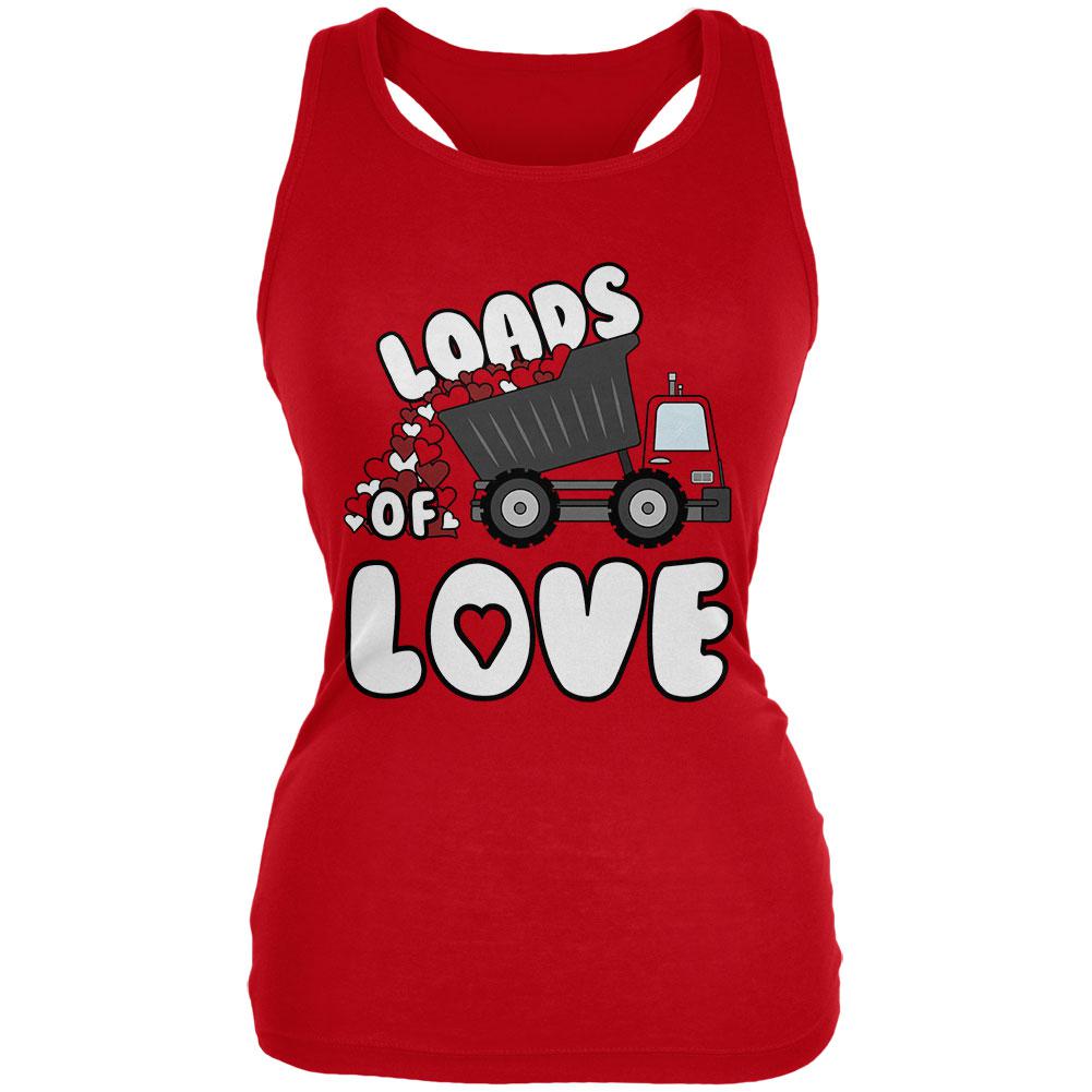 Valentine's Day Truck Loads of Love Juniors Soft Tank Top Juniors Tank Tops Old Glory 2XL Red 