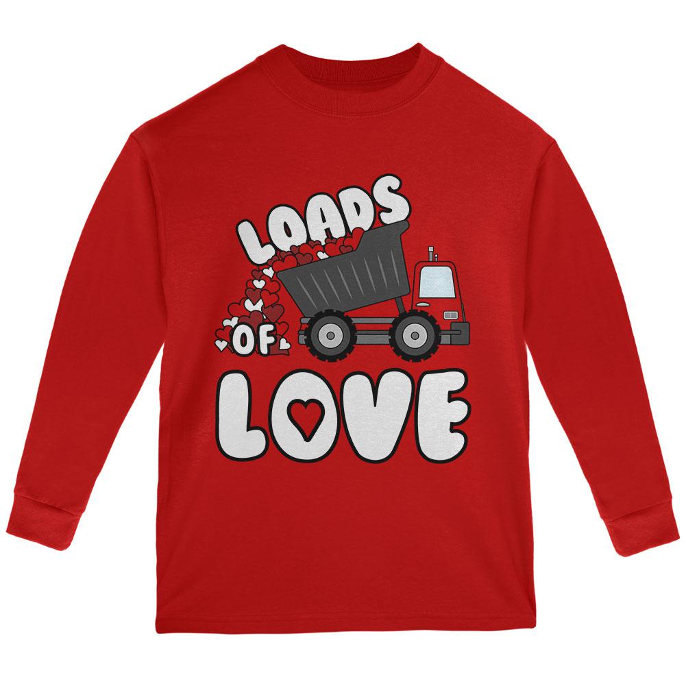 Valentine's Day Truck Loads of Love Youth Long Sleeve T Shirt Youth Long Sleeves Old Glory LG Red 