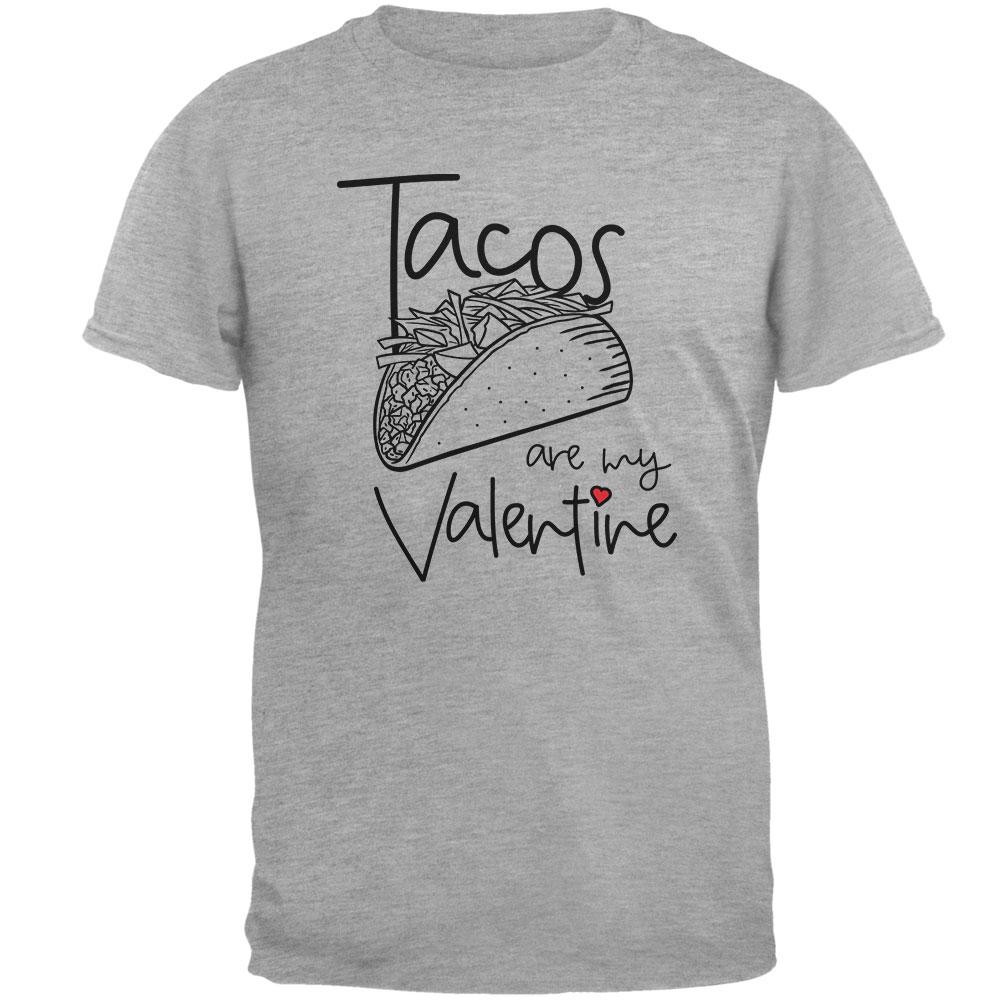 Valentine's Day Tacos are my Valentine Mens Soft T Shirt Men's T-Shirts Old Glory 2XL Grey 