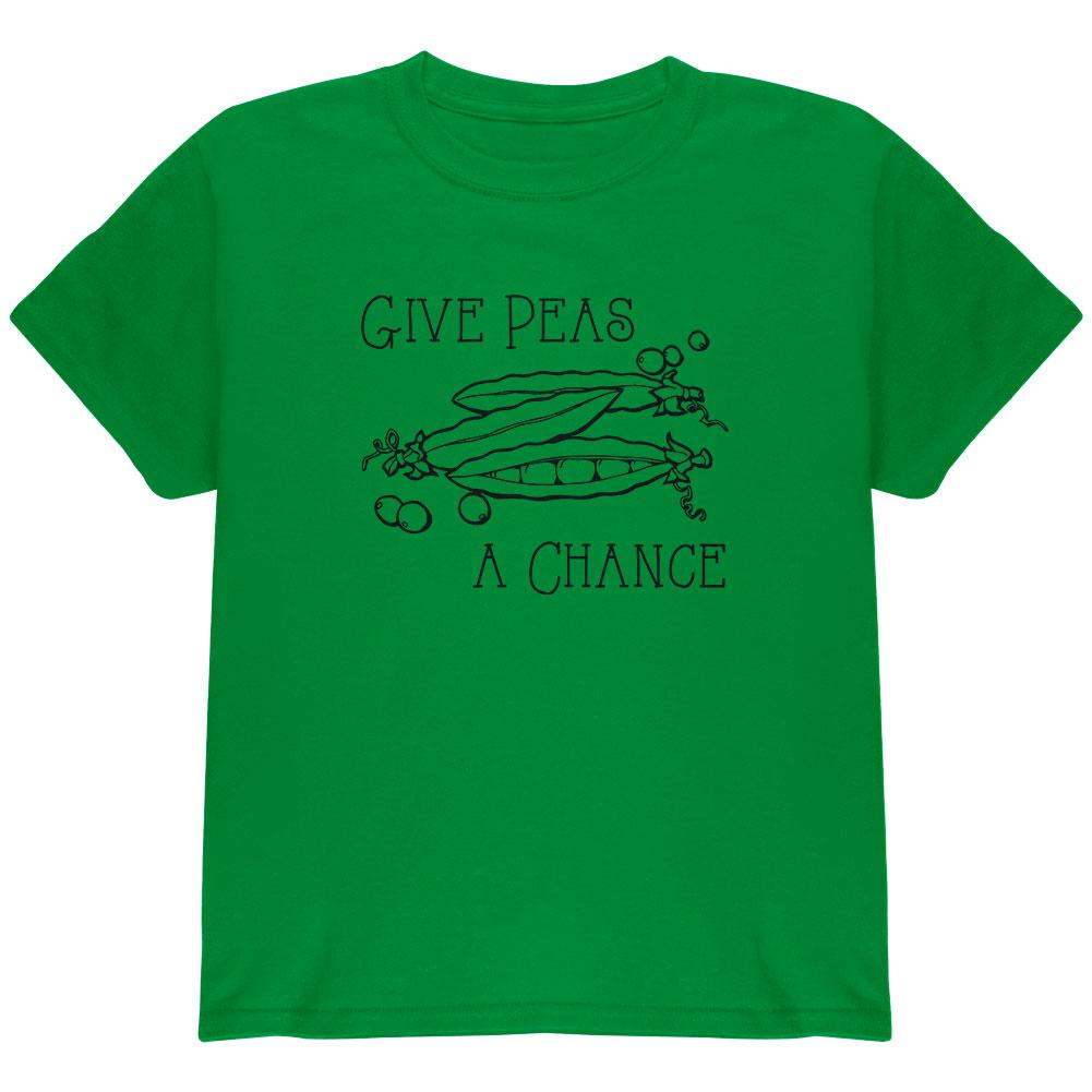 Give Peas Peace a Chance Youth T Shirt Youth T-Shirts Old Glory LG Green 