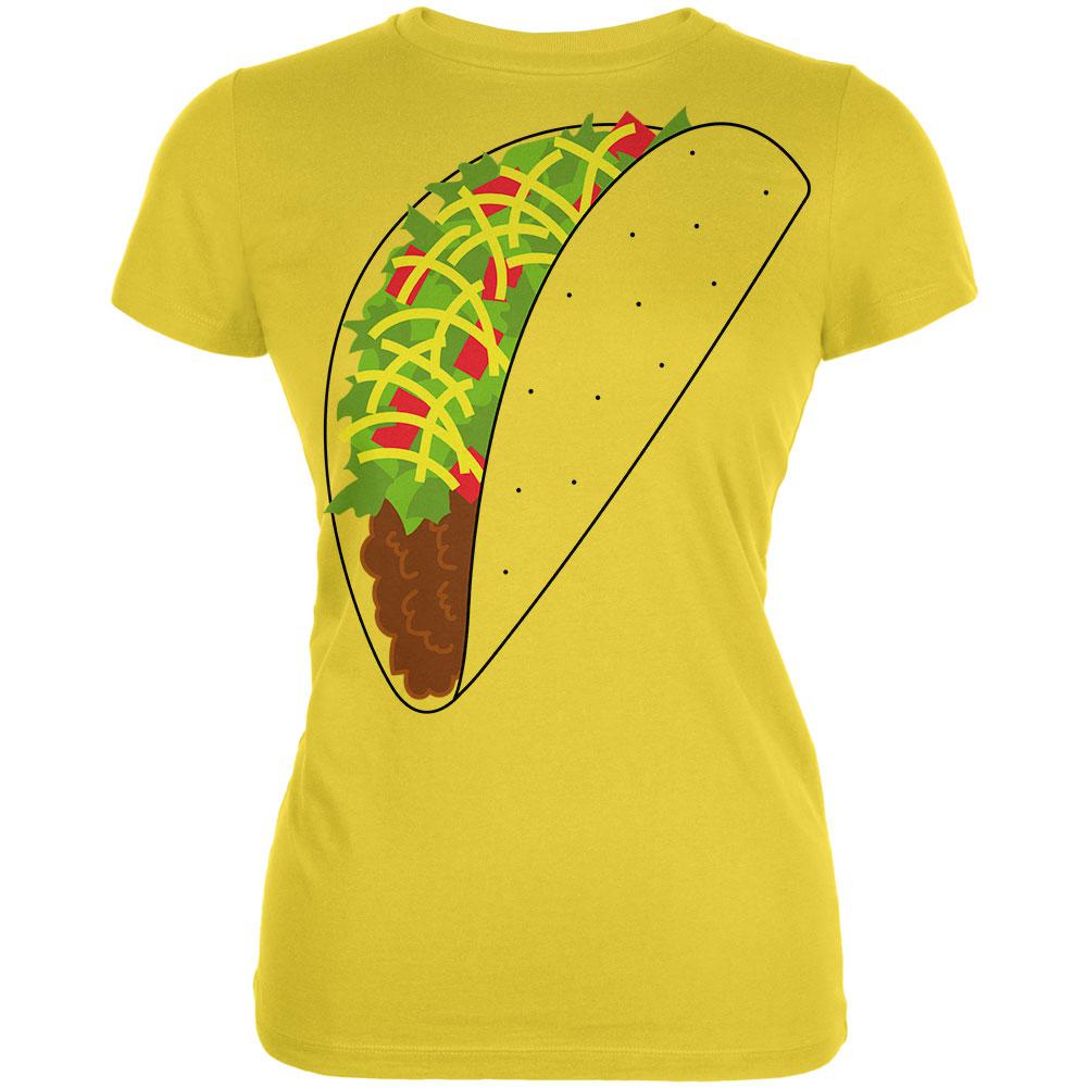 Halloween Taco Food Costume Juniors Soft T Shirt Juniors T-Shirts Old Glory 2XL Yellow 