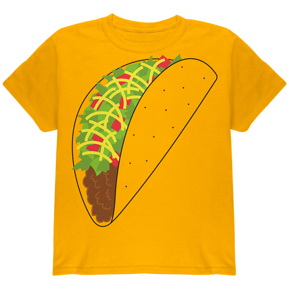 Halloween Taco Food Costume Youth T Shirt Youth T-Shirts Old Glory YLG Gold 