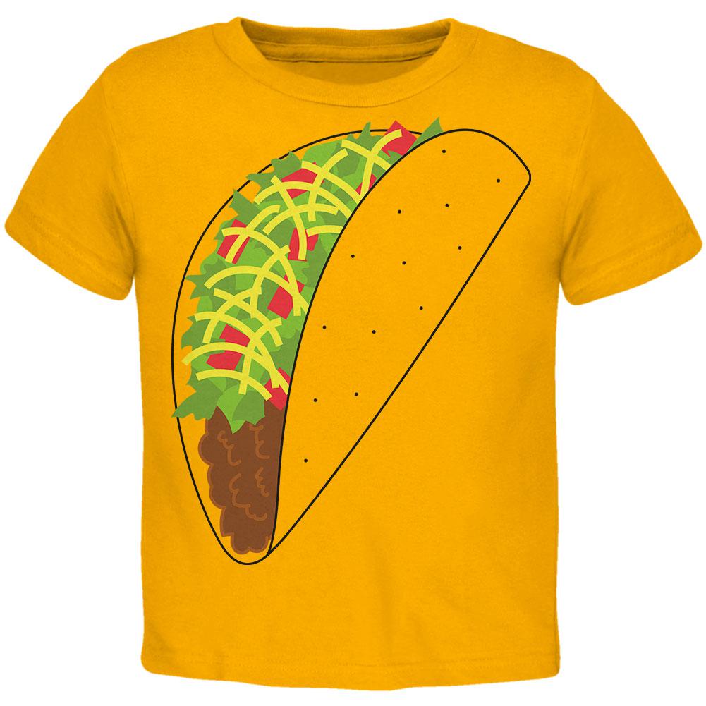 Halloween Taco Food Costume Toddler T Shirt Toddler T-Shirts Old Glory 2T Yellow 