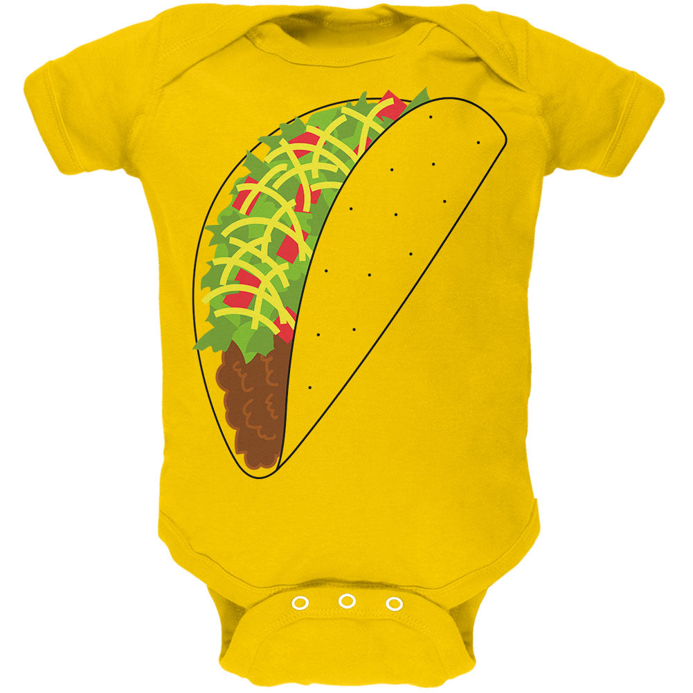 Halloween Taco Food Costume Soft Baby One Piece Baby One Piece Old Glory 0-3M Yellow 