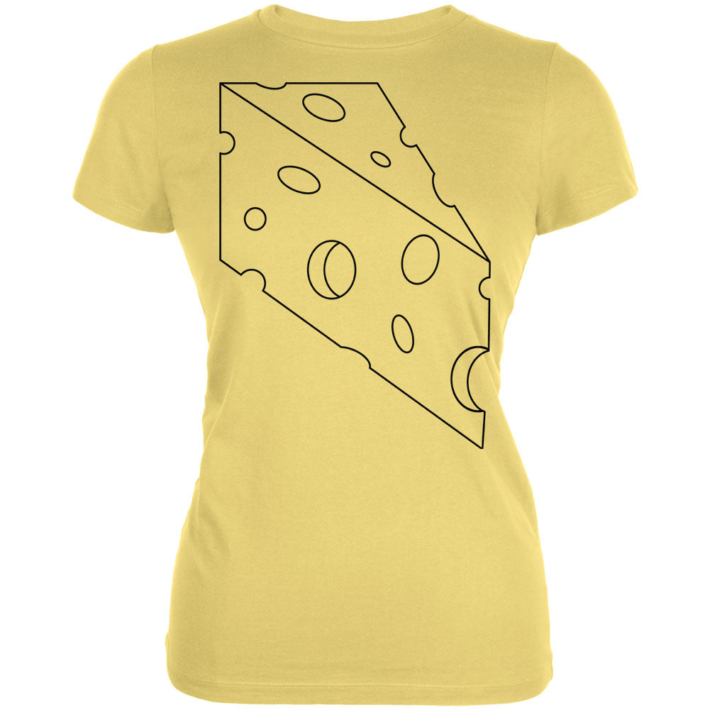 Halloween Swiss Cheese Food Costume Juniors Soft T Shirt Juniors T-Shirts Old Glory LG Yellow 