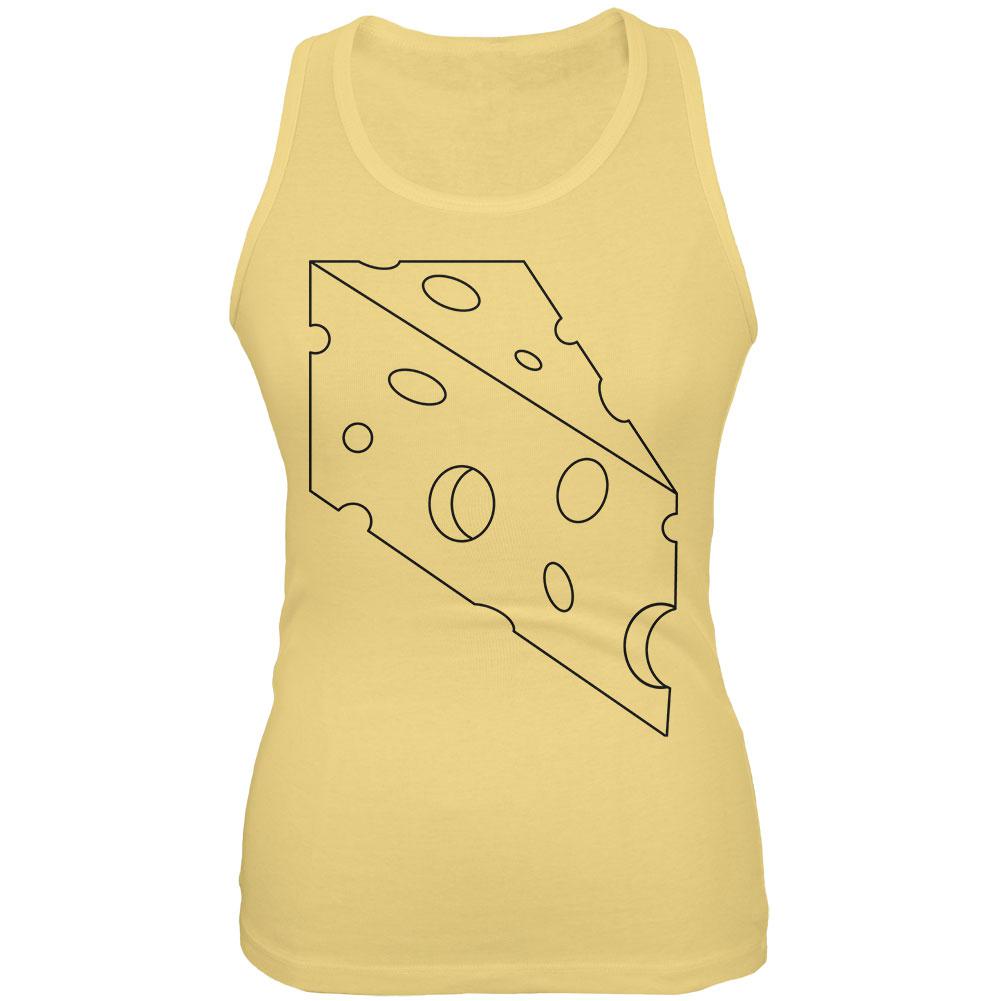 Halloween Swiss Cheese Food Costume Juniors Soft Tank Top Juniors Tank Tops Old Glory 2XL Yellow 