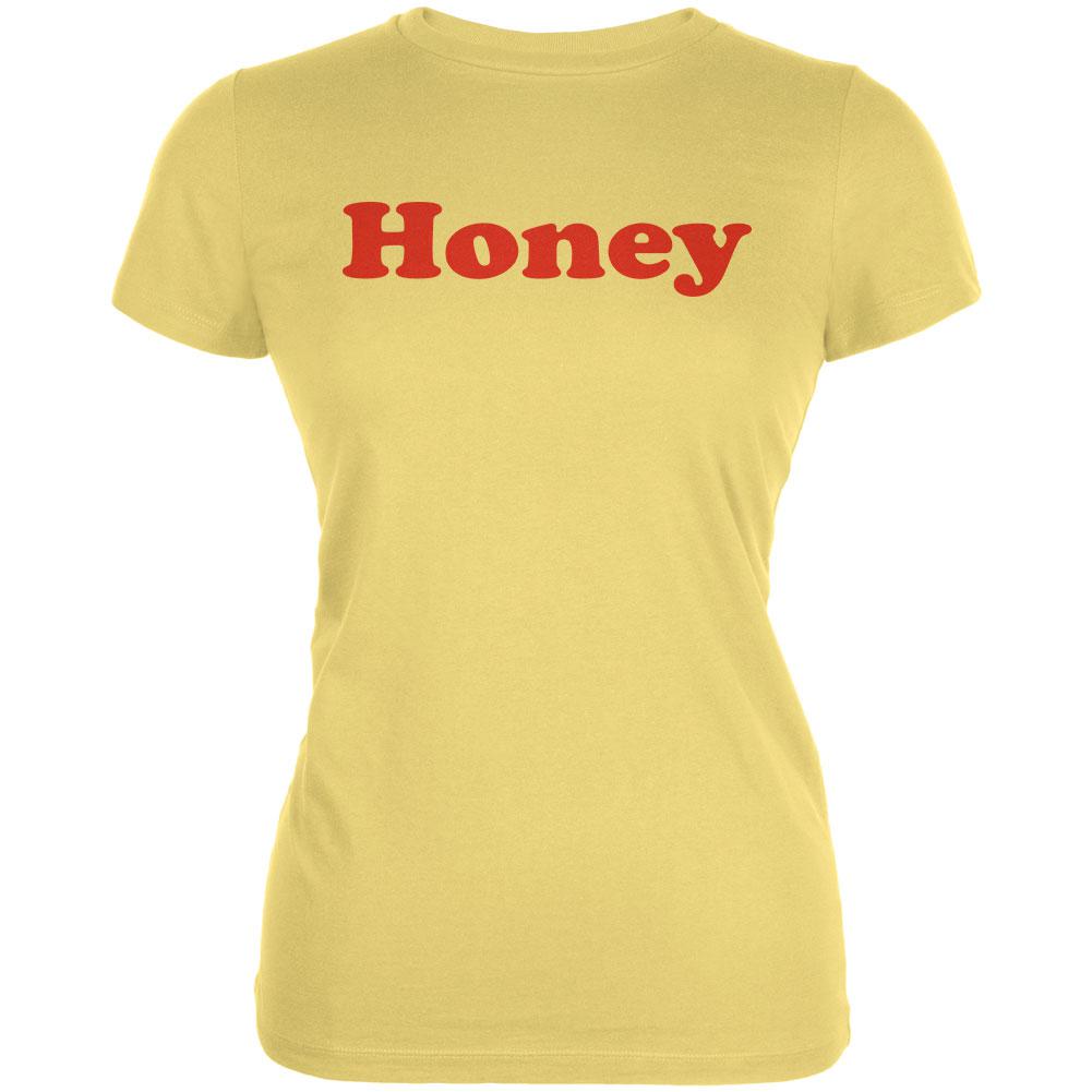 Honey Retro Seventies 70's 70s Juniors Soft T Shirt Juniors T-Shirts Old Glory LG Yellow 