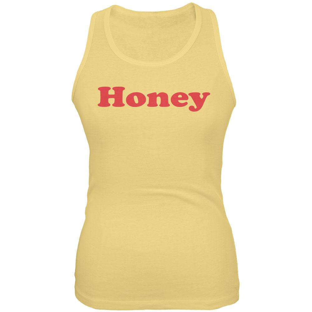 Honey Retro Seventies 70's 70s Juniors Soft Tank Top Juniors Tank Tops Old Glory 2XL Yellow 