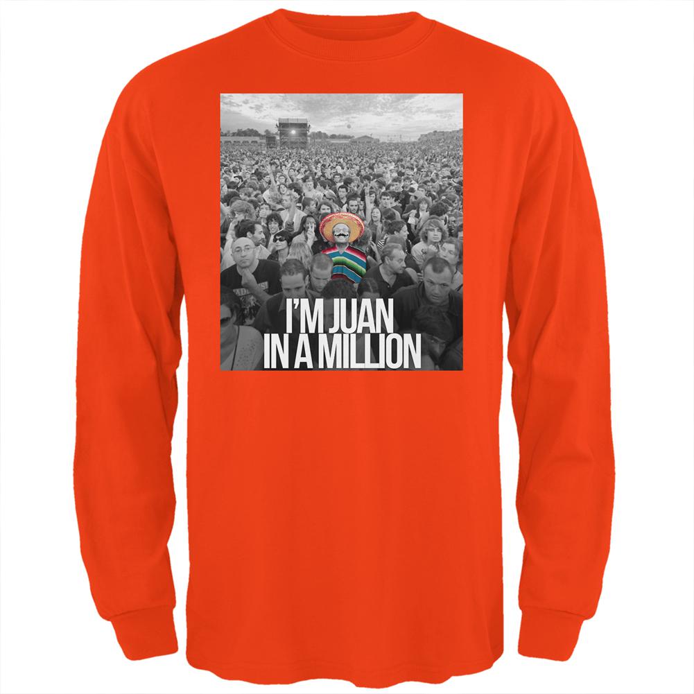 Cinco de Mayo I'm Juan in Million Mens Long Sleeve T Shirt Men's Long Sleeves Old Glory 2XL Orange 