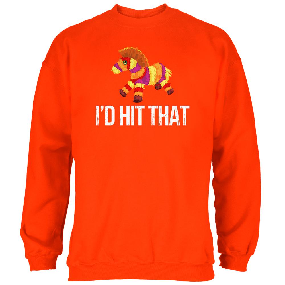 Cinco de Mayo I'd Hit That, Pinata Mens Sweatshirt Men's Sweatshirts Old Glory 2XL Orange 