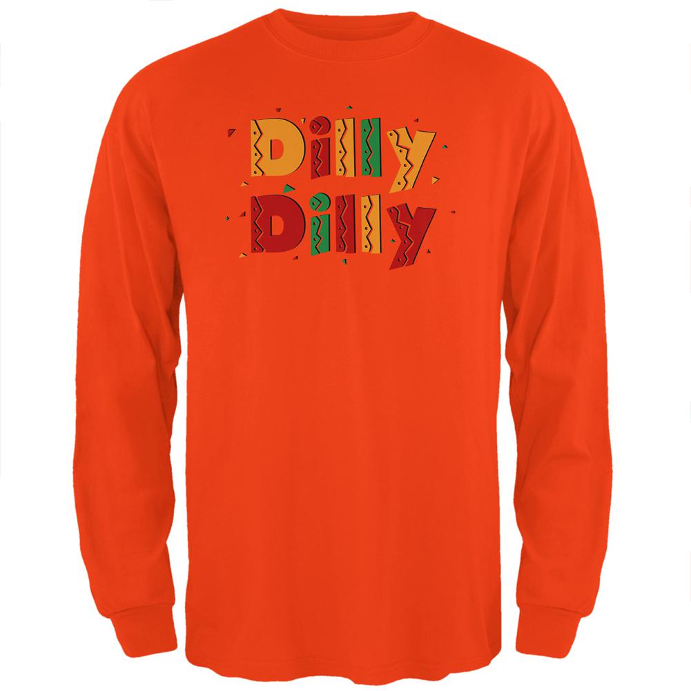 Cinco De Mayo Dilly Dilly Fiesta Mexican Party Mens Long Sleeve T Shirt Men's Long Sleeves Old Glory 2XL Orange 