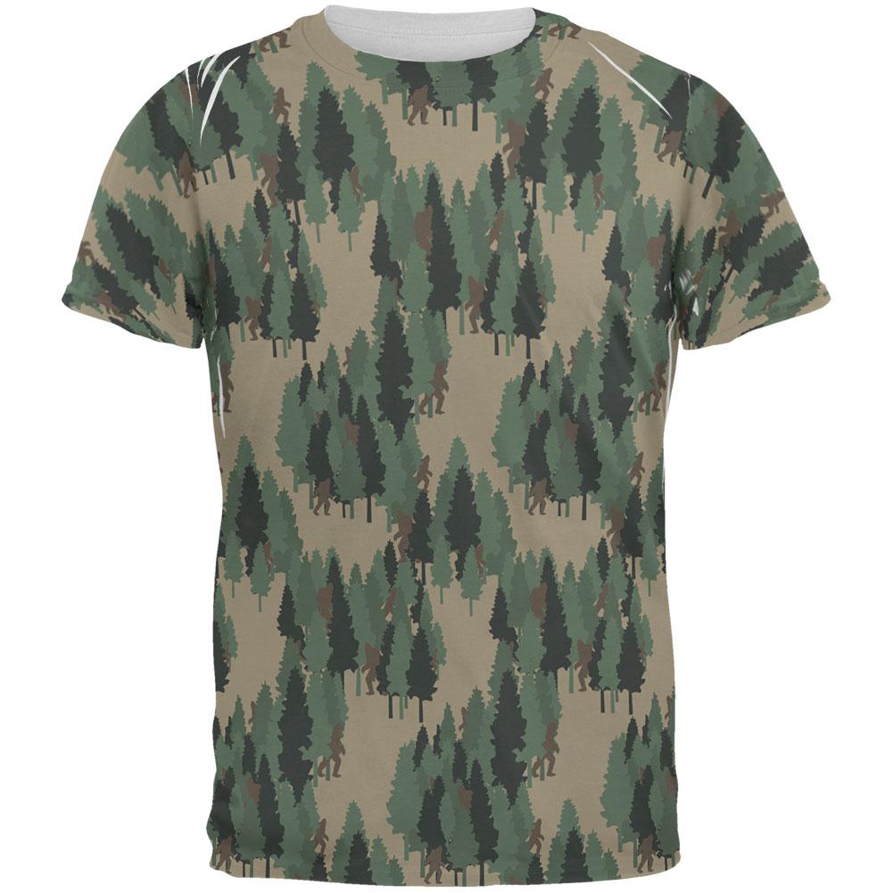 Sasquatch Bigfoot Camo Repeat Pattern All Over Mens T Shirt Men's T-Shirts Old Glory 2XL Multi 