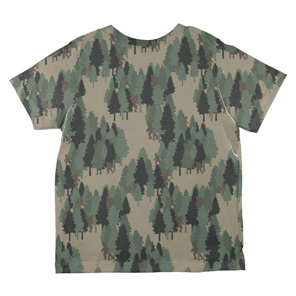 Sasquatch Bigfoot Camo Repeat Pattern All Over Toddler T Shirt Toddler T-Shirts Old Glory   