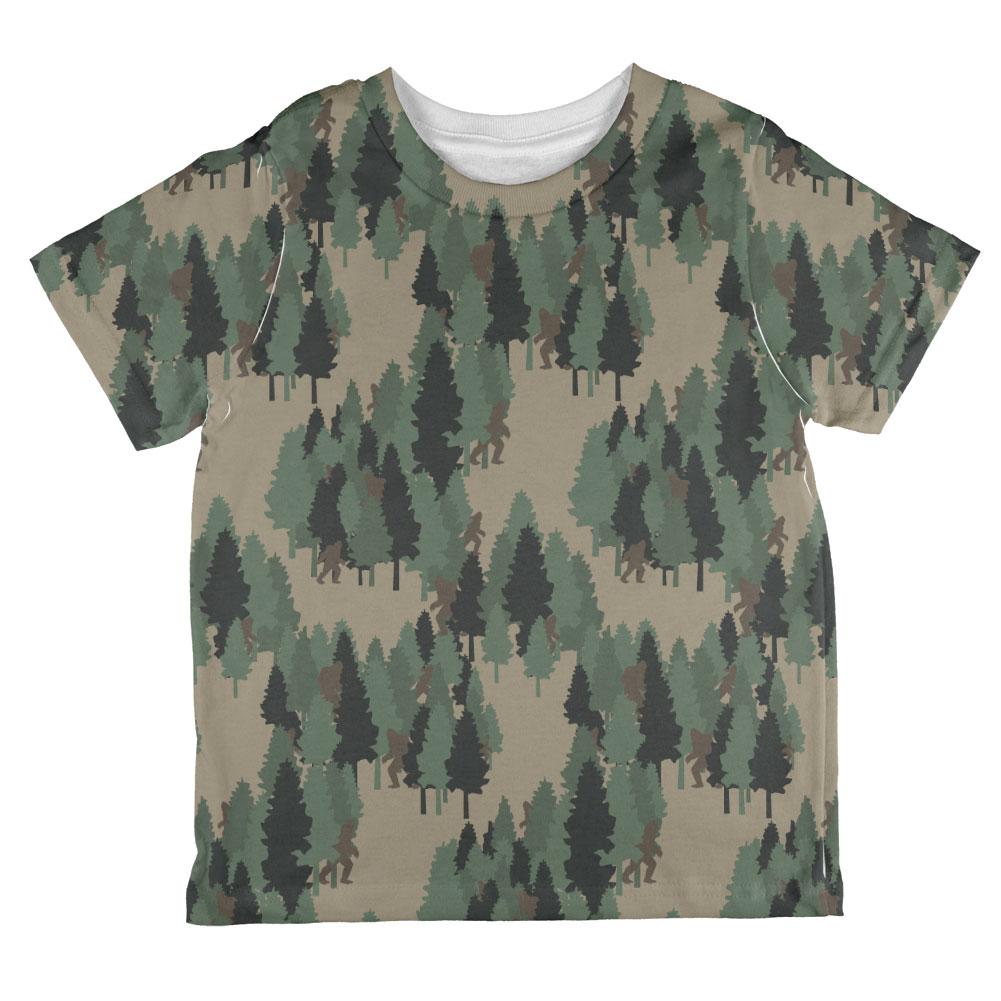 Sasquatch Bigfoot Camo Repeat Pattern All Over Toddler T Shirt Toddler T-Shirts Old Glory 2T Multi 