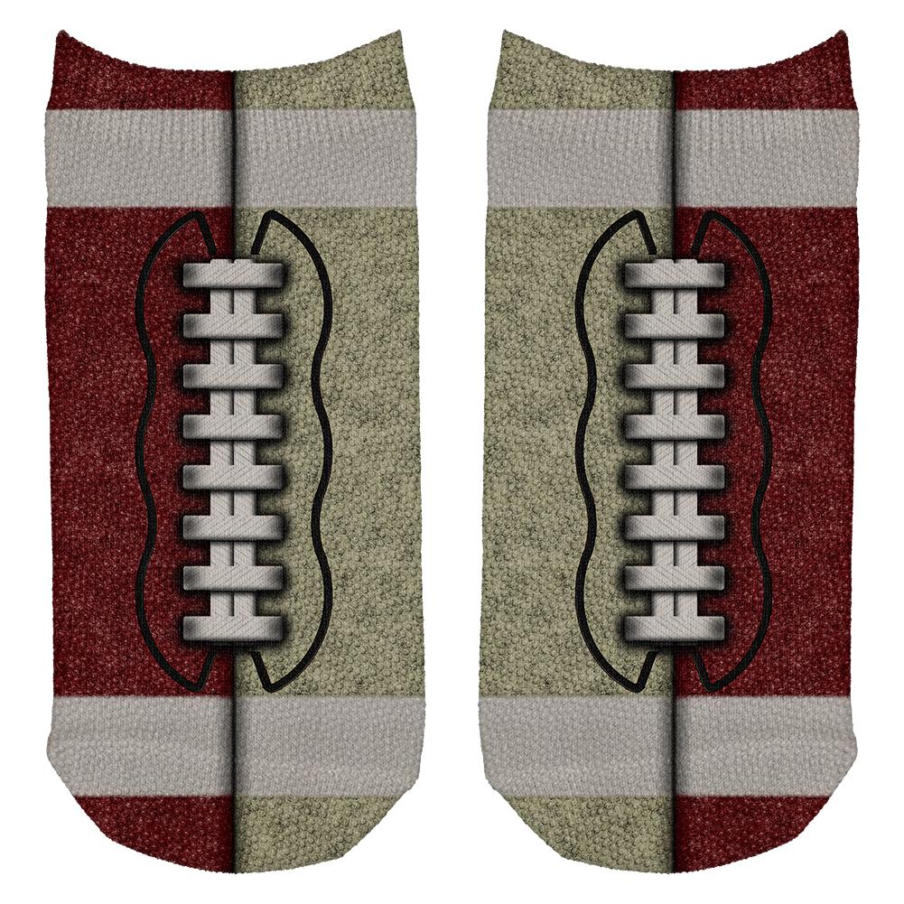 Fantasy Football Team Maroon and Gold All Over Adult Ankle Socks Men's Socks Old Glory OS White 