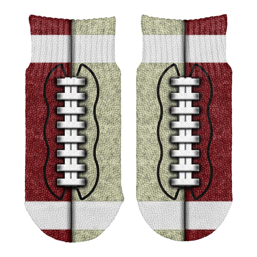 Fantasy Football Team Maroon and Gold All Over Toddler Ankle Socks Toddler Socks Old Glory OS White 