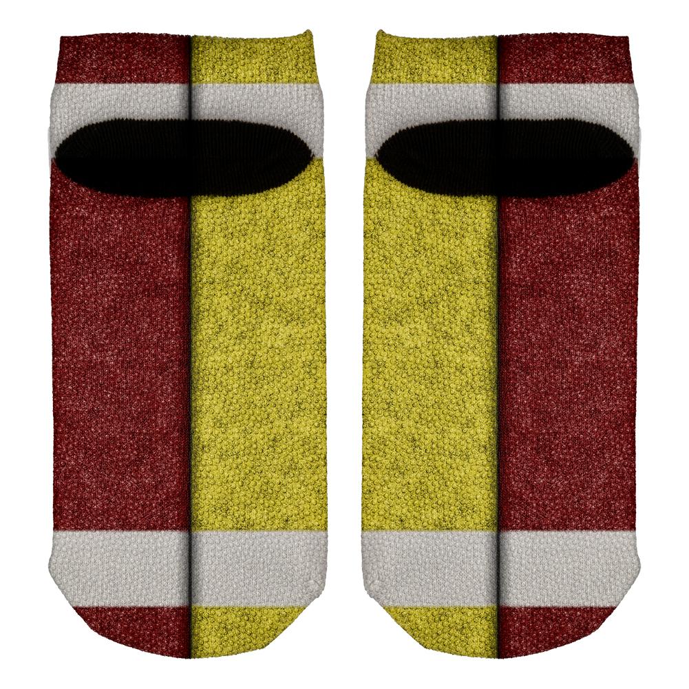 Fantasy Football Team Maroon and Yellow All Over Adult Ankle Socks Men's Socks Old Glory   