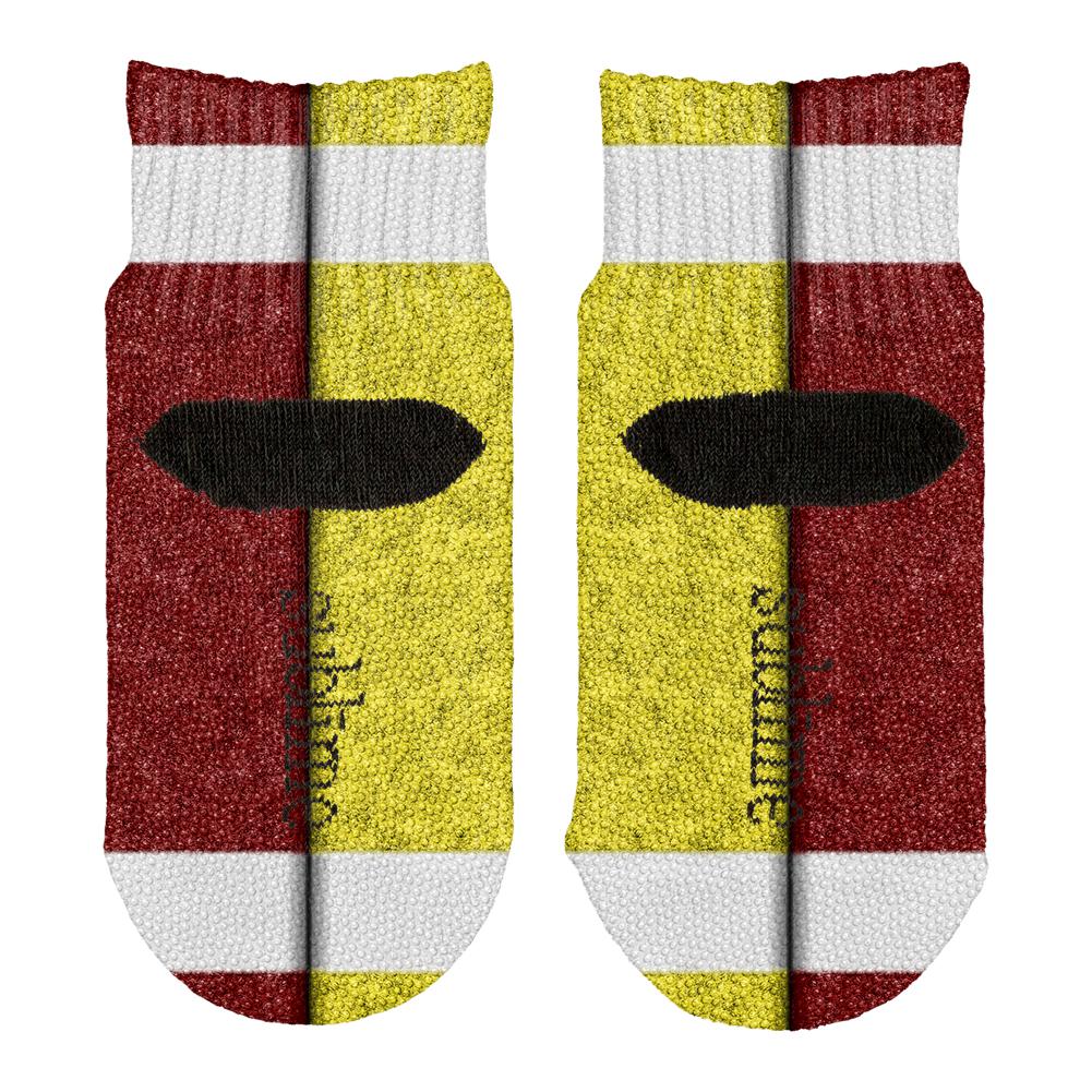 Fantasy Football Team Maroon and Yellow All Over Toddler Ankle Socks Toddler Socks Old Glory   