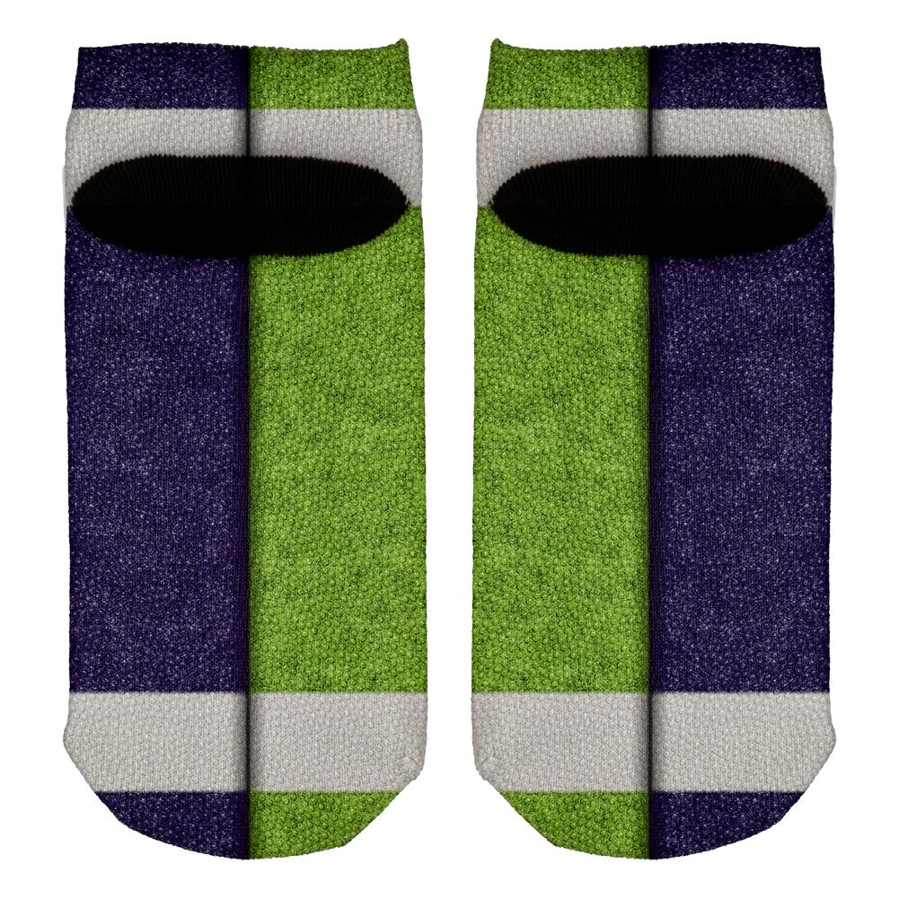 Fantasy Football Team Navy and Electric Green All Over Adult Ankle Socks Men's Socks Old Glory   