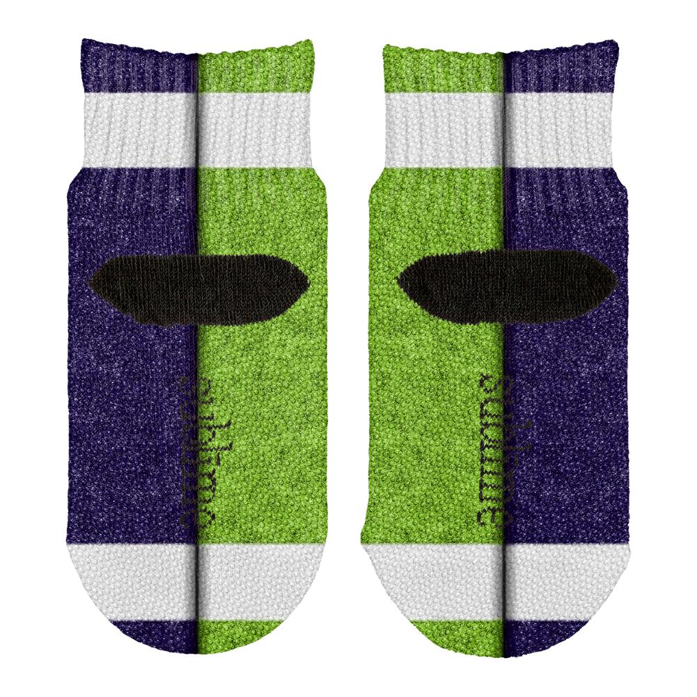 Fantasy Football Team Navy and Electric Green All Over Toddler Ankle Socks Toddler Socks Old Glory   