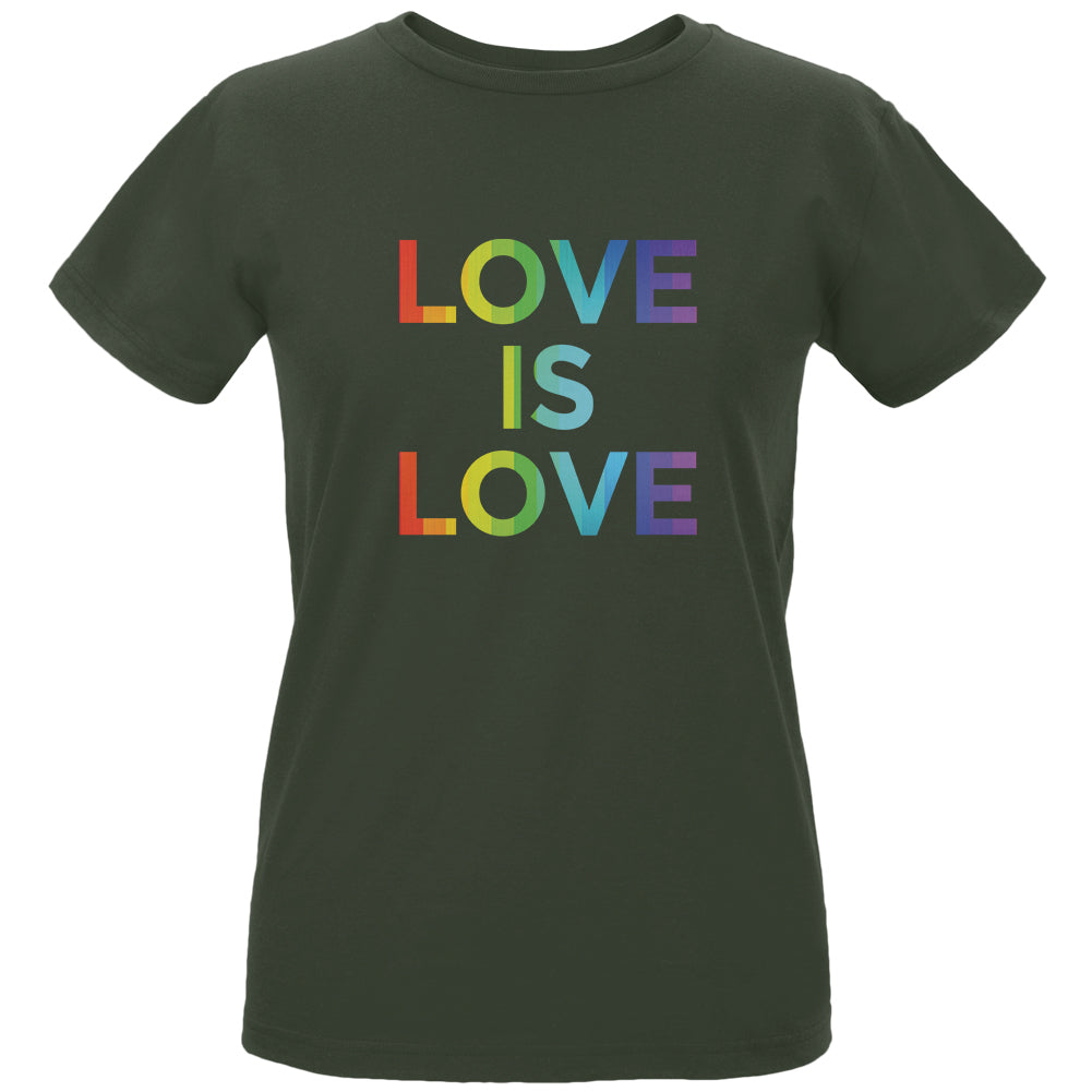 LGBT Gay Pride Love Is Love Womens Organic T Shirt Women's T-Shirts LGBT LG City Green 