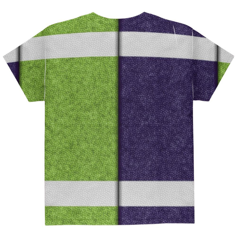 Fantasy Football Team Navy and Electric Green All Over Youth T Shirt Youth T-Shirts Old Glory   