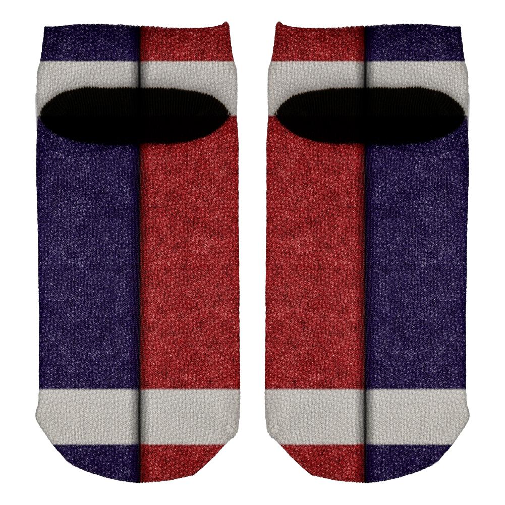 Fantasy Football Team Navy and Red All Over Adult Ankle Socks Men's Socks Old Glory   