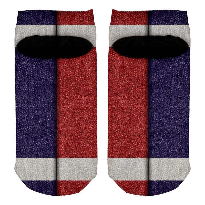 Fantasy Football Team Navy and Red All Over Adult Ankle Socks Men's Socks Old Glory   