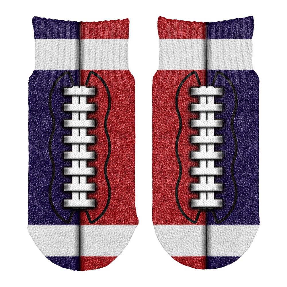 Fantasy Football Team Navy and Red All Over Toddler Ankle Socks Toddler Socks Old Glory OS White 