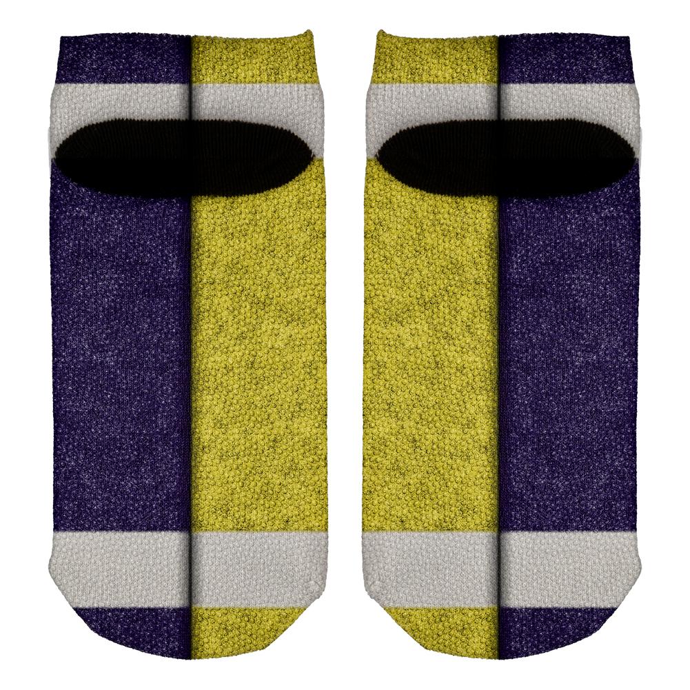 Fantasy Football Team Navy and Yellow All Over Adult Ankle Socks Men's Socks Old Glory   