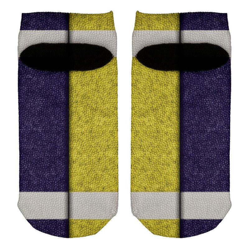 Fantasy Football Team Navy and Yellow All Over Adult Ankle Socks Men's Socks Old Glory   