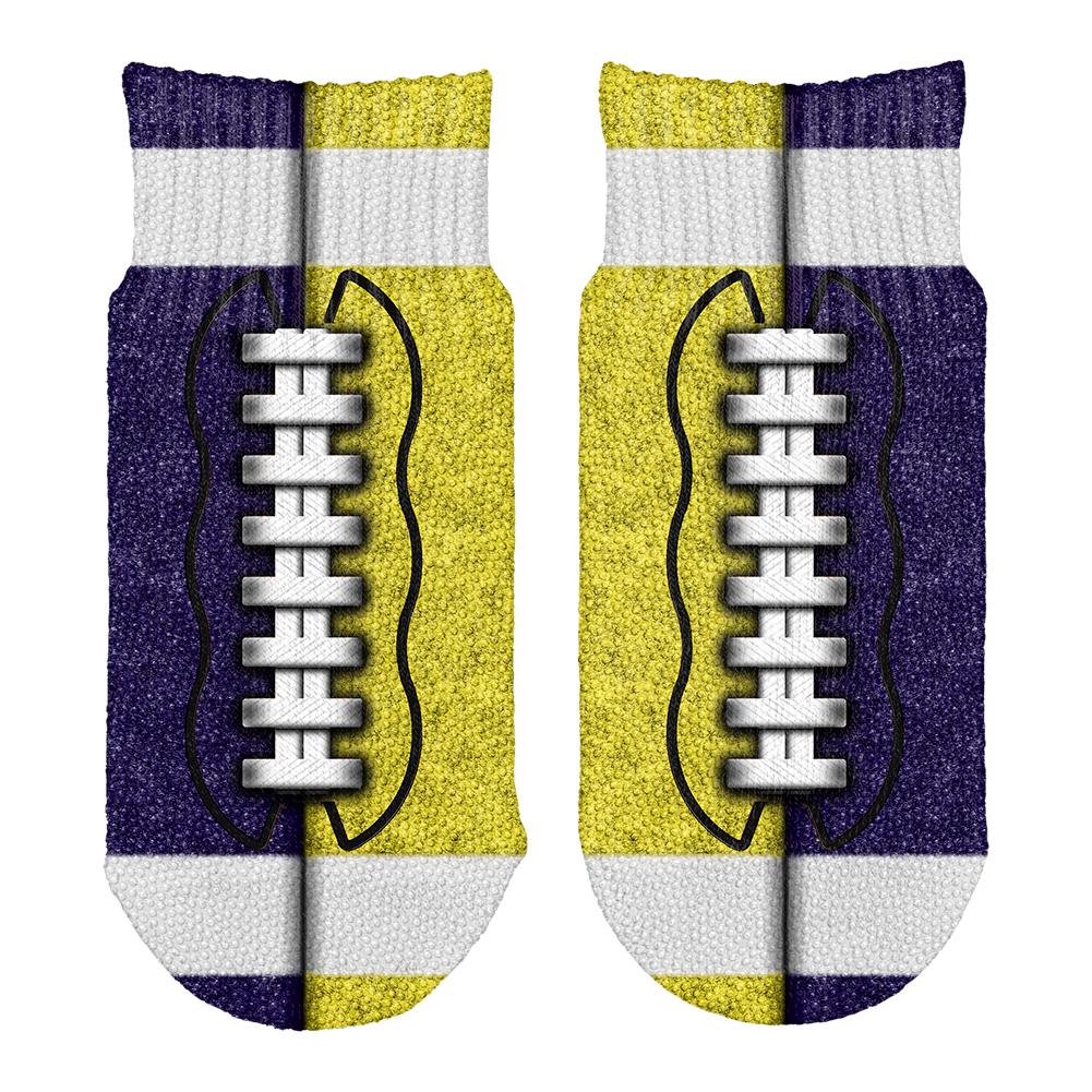 Fantasy Football Team Navy and Yellow All Over Toddler Ankle Socks Toddler Socks Old Glory OS White 