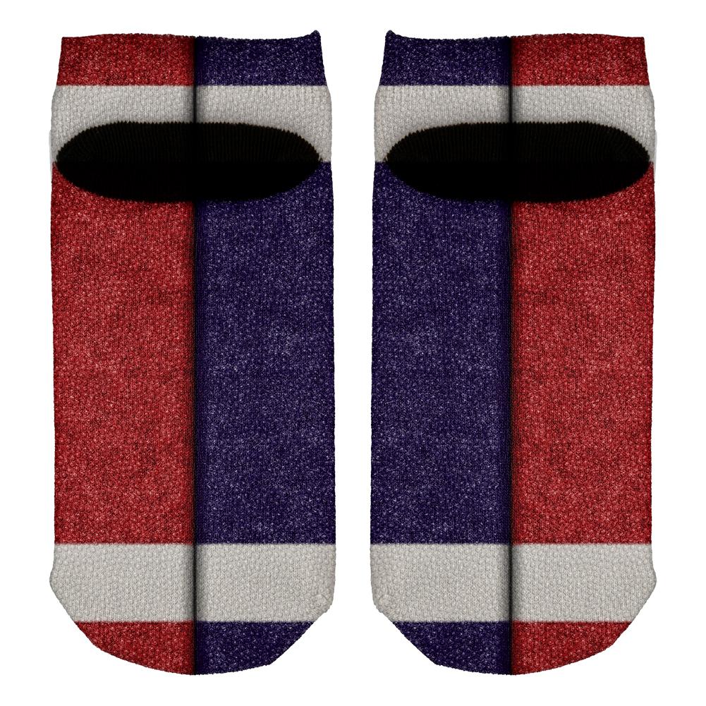 Fantasy Football Team Red and Navy All Over Adult Ankle Socks Men's Socks Old Glory   